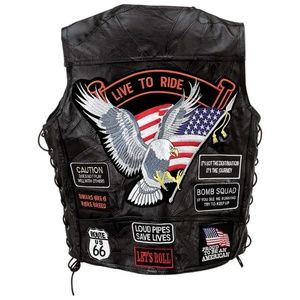 4X Rock Design Genuine Buffalo Leather Vest